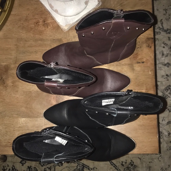 Genuine Leather Studded Short Cowboy Boots - Picture 3 of 5